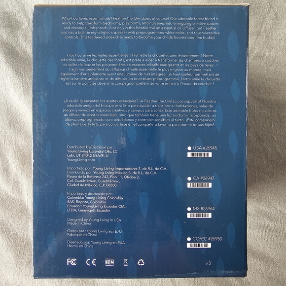 NEW Young Living Feather The Owl Essential Oil Diffuser Humidifier Wellness - Picture 10 of 11